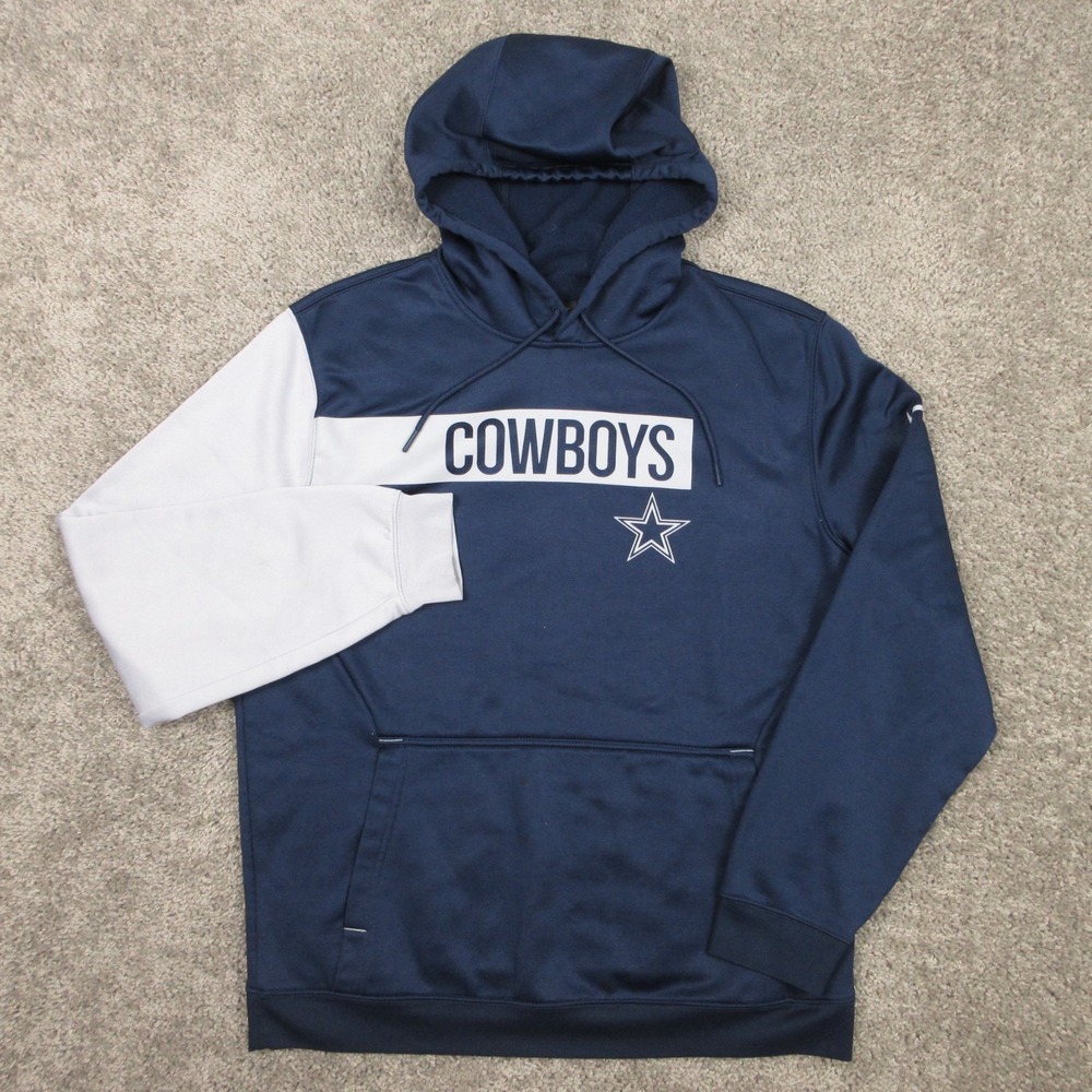 Dallas Cowboys Sweater Mens Medium Blue‎ Hoodie Sweatshirt Nike Drifit Football